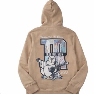 True Religion Tan Zip-Up Hoodie NWT size small